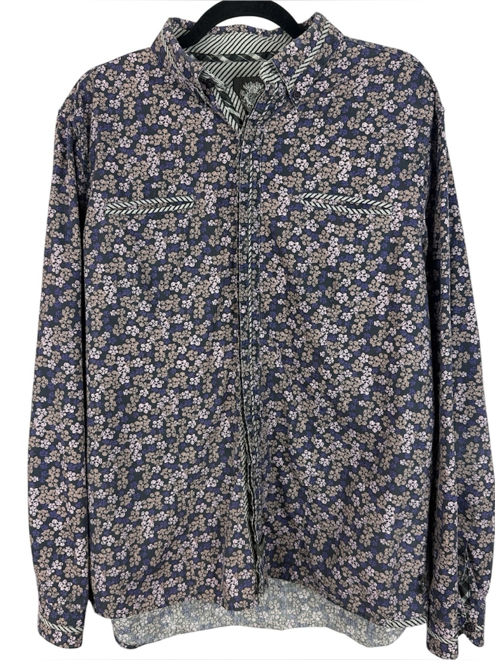 English Laundry Black Label Floral Button Down Shirt XL Cotton Christopher Wicks